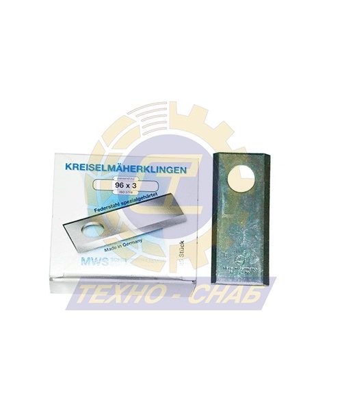 Нож дисковой косилки (96x40x3 мм, d19) 60-0100-04-01-7 - Запасные части для кормоуборочной техники (Ножи на дисковые косилки)