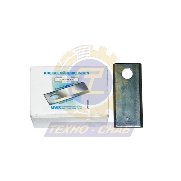 Нож дисковой косилки короткий (125х40х4 мм, d20,6) 60-0125-02-01-7 - Запасные части для кормоуборочной техники (Ножи на дисковые косилки)